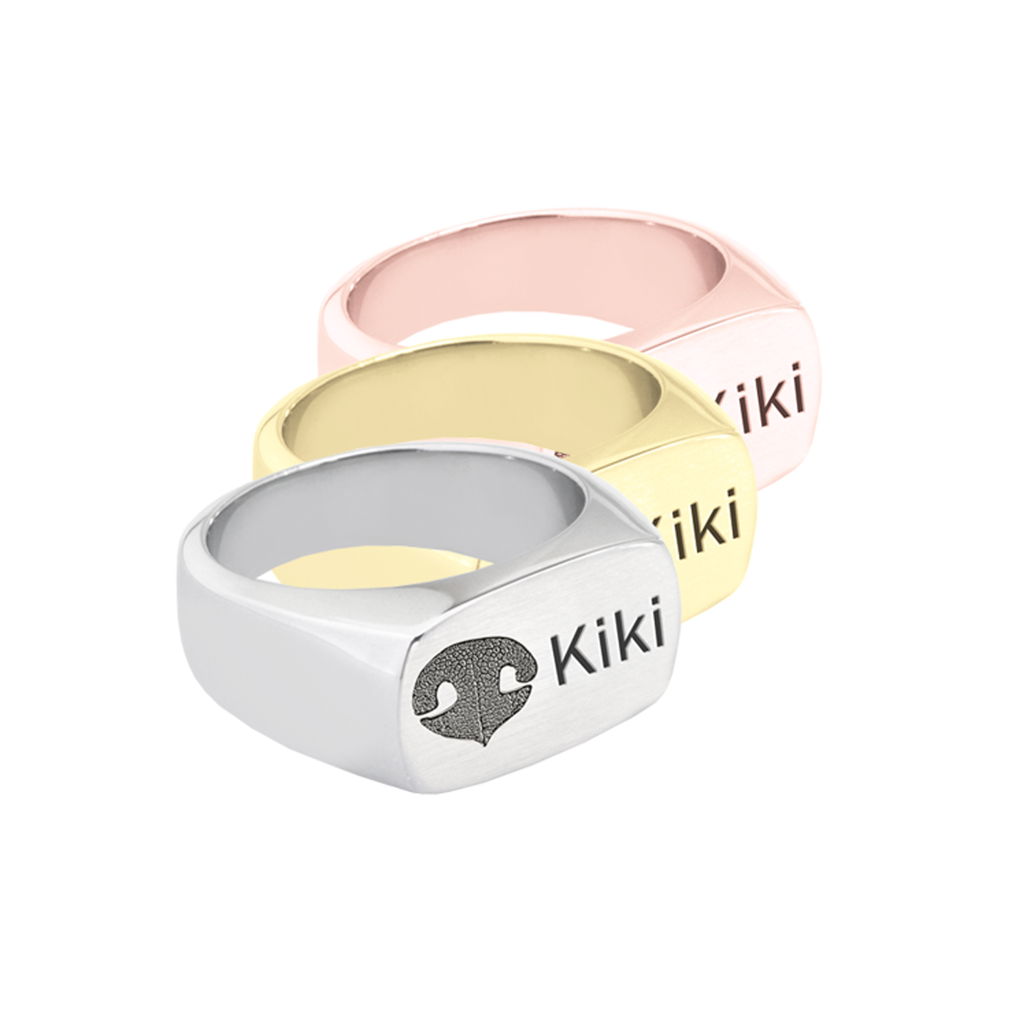 Actual Pet Print Rectangle Ring