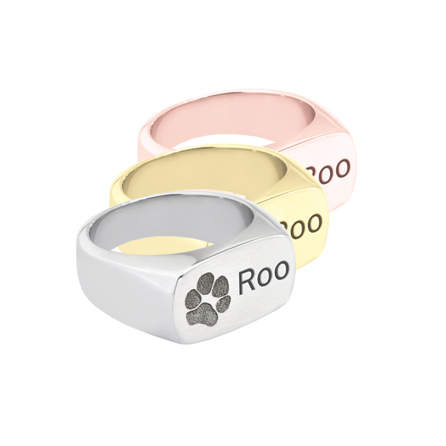 Actual Pet Print Rectangle Ring - Image 2