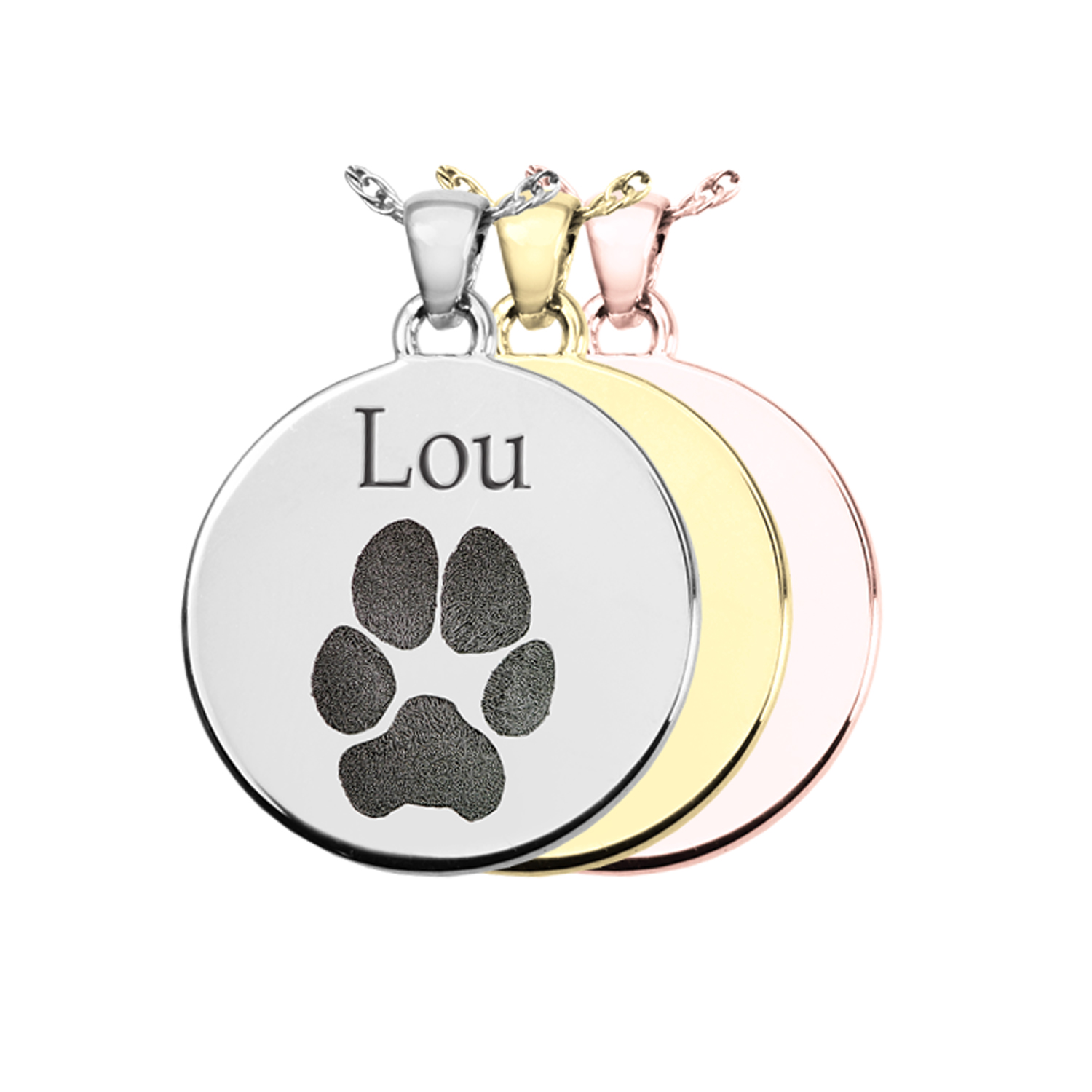 Actual Paw Print Pendant - Round