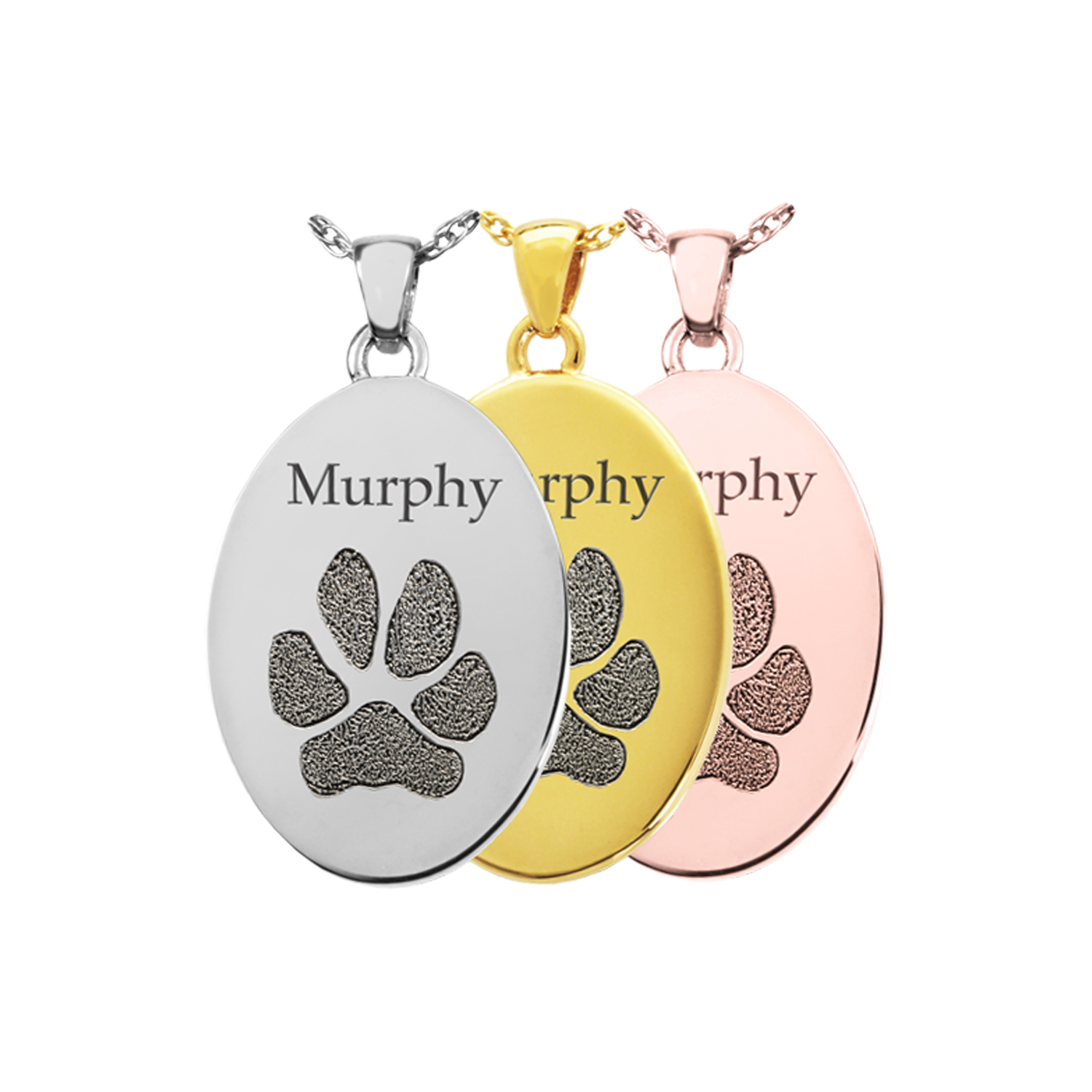 Actual Paw Print Pendant - Oval