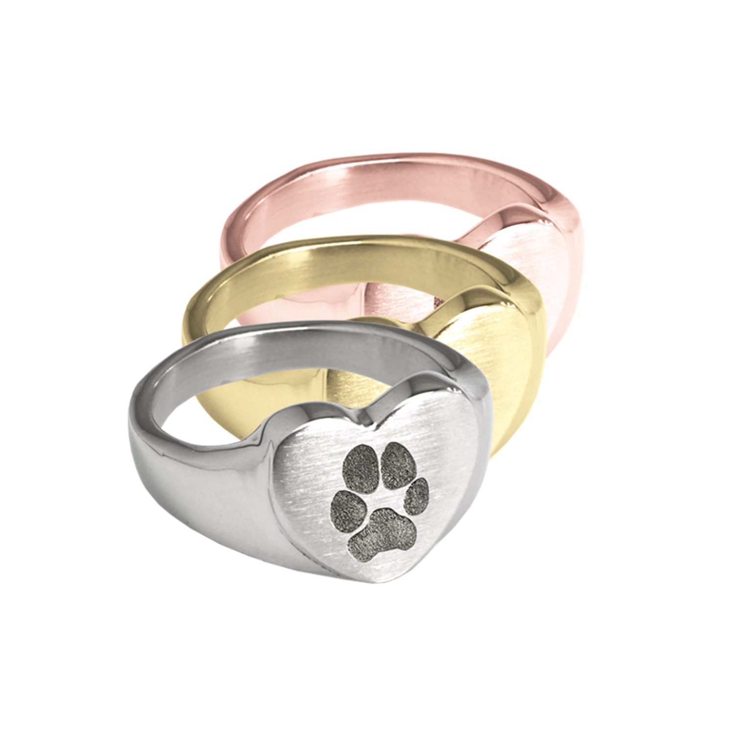Actual Pet Print Heart Ring
